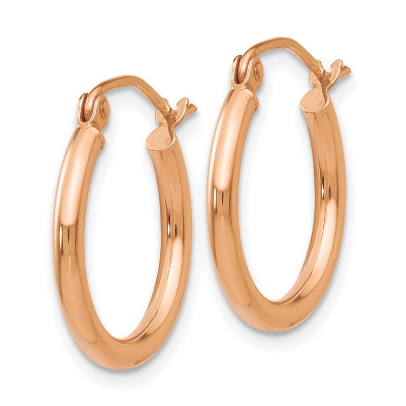 Curata 10k Gold Polished 2x18mm Lightweight Classic Round Hoop Earrings