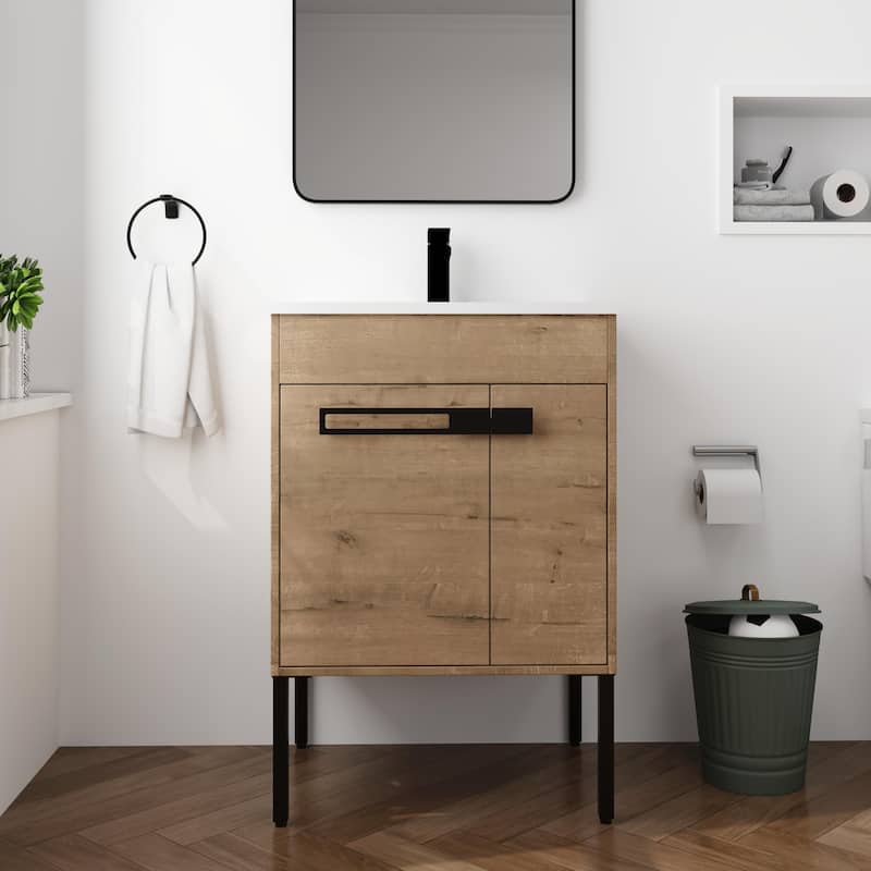 Beingnext 24"/30"/36" Bathroom Vanity with Sink, Freestanding/Floating Bathroom Vanity with Soft Close Door and Adjustable Shelf - 24"W x 18.3"D x 35"H - IMO-Assembly Required