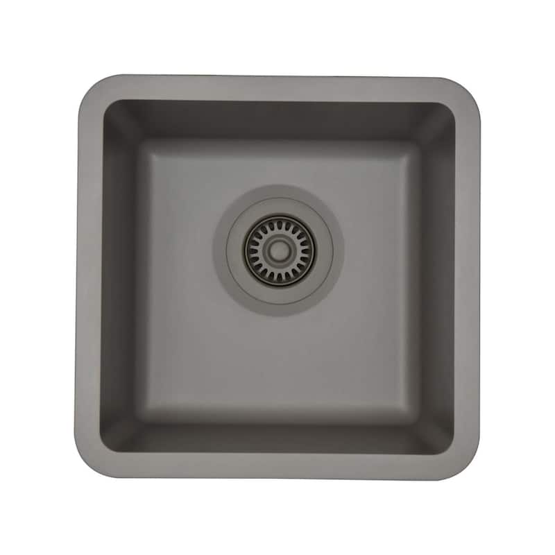 15" x 15" Quartz Kitchen Sink, Single Bowl Kitchen Sinks, Drop in Kitchen Sink, Granite Composite Kitchen Sink,... - 15"x15"