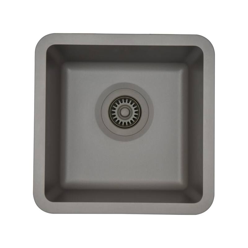 15" x 15" Quartz Single Bowl Drop-In Granite Composite Sink - 15"x15"