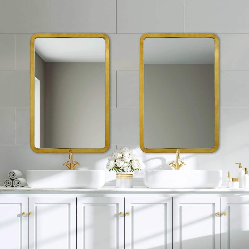 Silver Orchid Gold Round Mirror