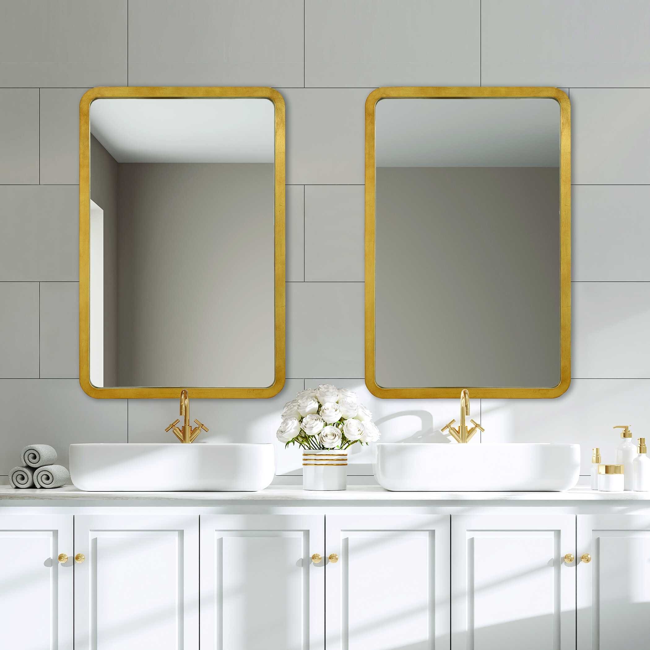 Silver Orchid Gold Round Mirror