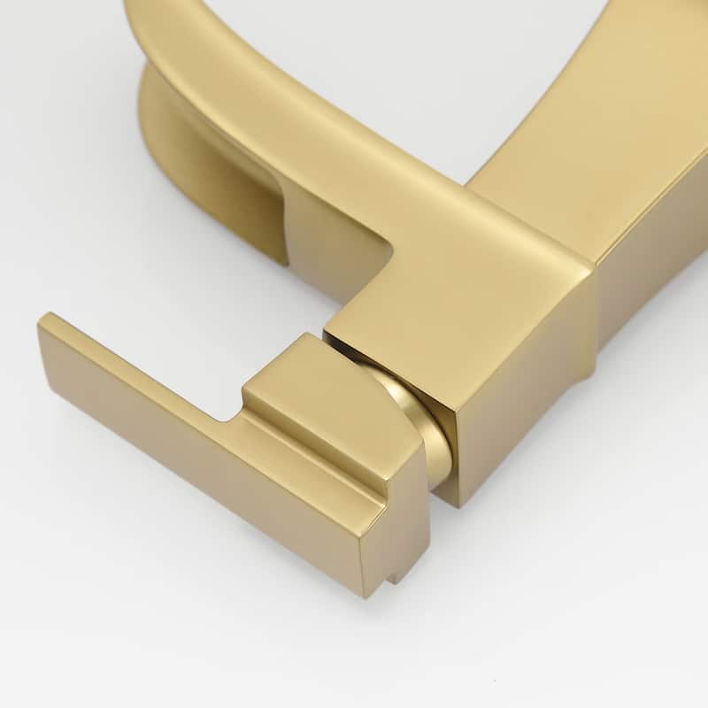 Single-handle Bathroom Waterfall Sink Faucet with Drain and Deckplate