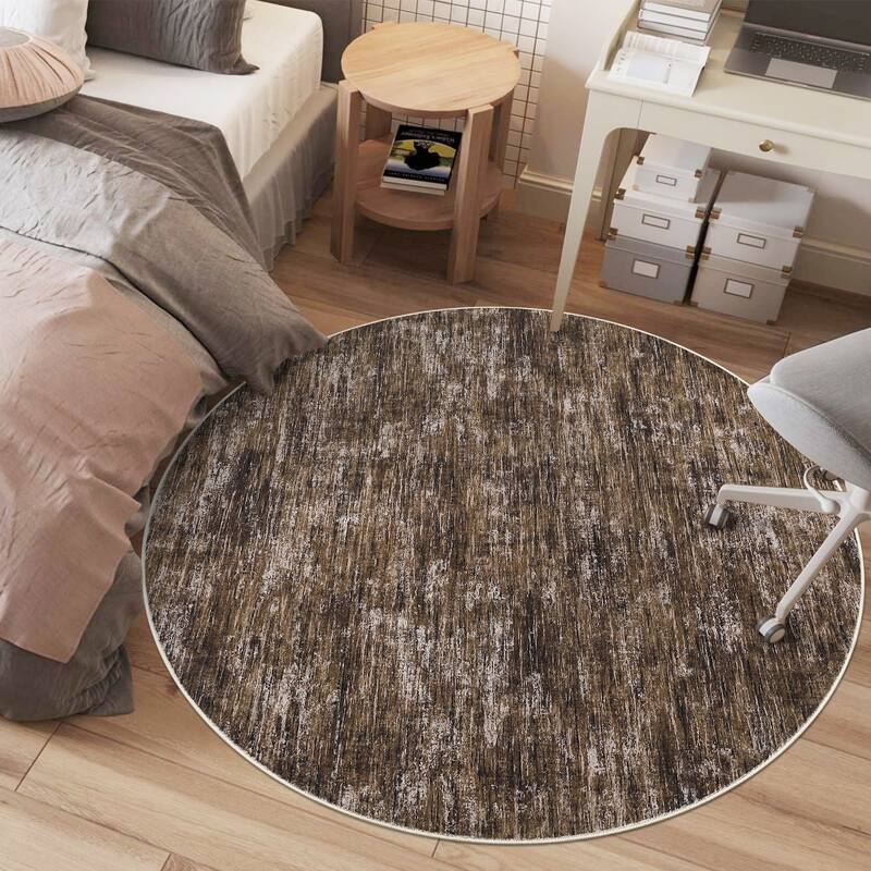 Rugs for Living Room Modern Abstract Area Rug Non-Slip Low Pile Accent Rug Soft Foldable Solid Rug