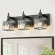 preview thumbnail 84 of 182, 2/3/4-Light Modern Bathroom Crystal Vanity Light Wall Sconces 19.7 - Black