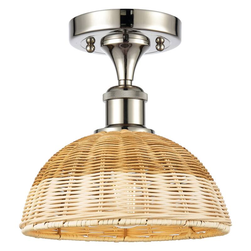 Innovations Lighting Endless Possibilities Ballston - Bristol Natural II - 1 Light 9" Semi-Flush Mount - Polished Nickel