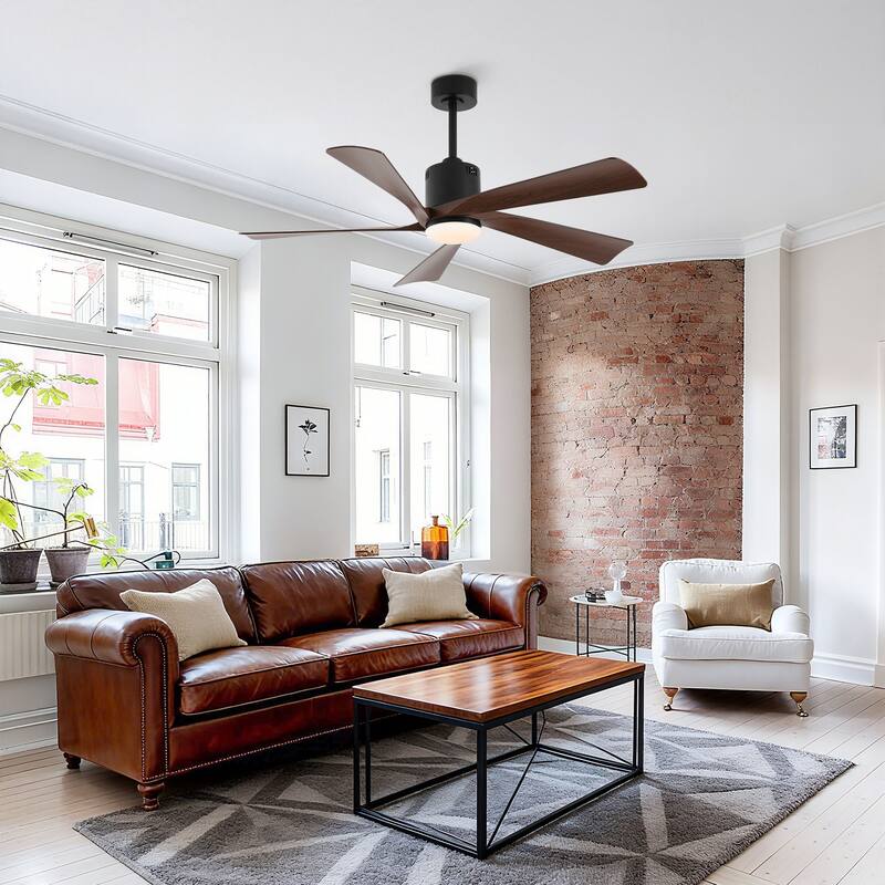 GetLedel 52" Modern 5-Blade LED Ceiling Fan with Light and Remote - 52-in