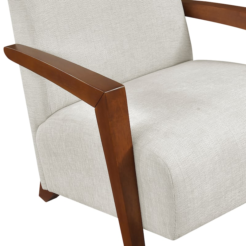 Lyle 28.5" Chenille Accent Chair - Chestnut Finish Solid Wood Frame