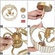 preview thumbnail 15 of 26, Tifany Modern Gold 3-Light Drum Glass Chandelier Semi-Flush Mount Ceiling Light