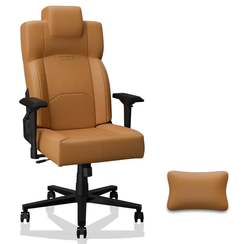 PU Leather Ergonomic Office Chair Gaming Chair with Lumbar Support Flip-Up Arms and Headrest, for Adults, Women and Men