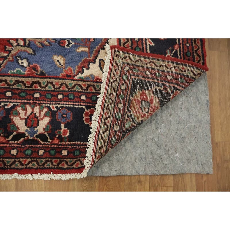 Hand Knotted Oriental 100% Wool Carpet Traditional Floral Red Hamedan Area Rug - 9' 7'' X 6' 7''