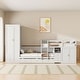 preview thumbnail 3 of 20, Twin Wooden Bunk Bed with Trundle, Cabinet, Wardrobe, Desk and Drawers White