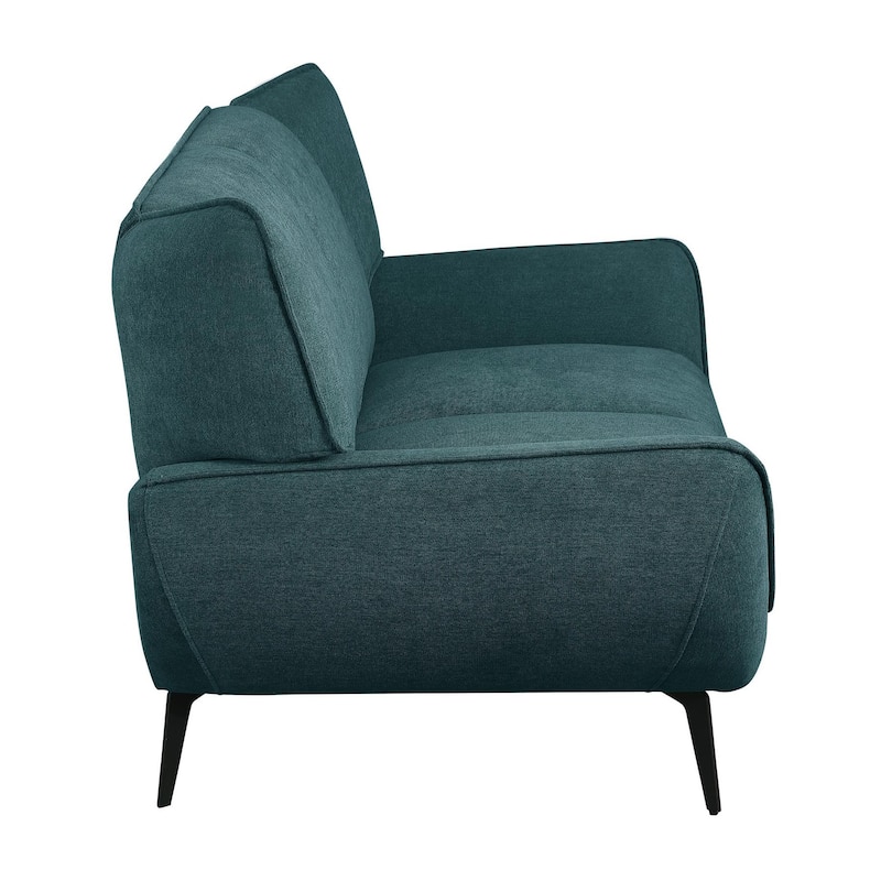 Logan Teal Blue Flared Arm Loveseat