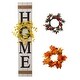 preview thumbnail 31 of 34, Glitzhome 42"H Wooden "HOME" Porch Sign with 3 Changable Floral Wreaths White