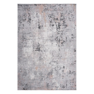 LOOM & LUXE Collection Grey/Multi/Abstract Non-Shedding Area Rug