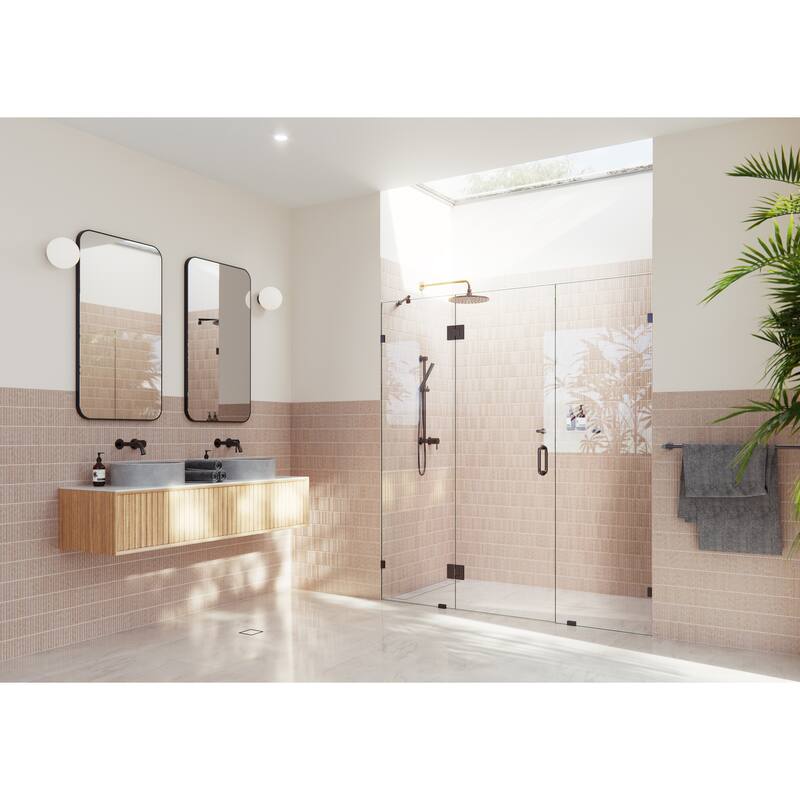 Glass Warehouse 78" x 74.5" Frameless 3 Panel Inline Shower Door