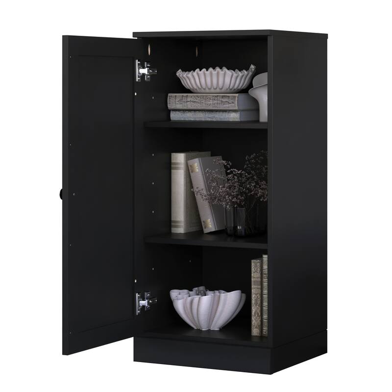 Palace Imports 100% Solid Wood 3-Shelf Bookcase with Shaker Door and Adjustable Shelves