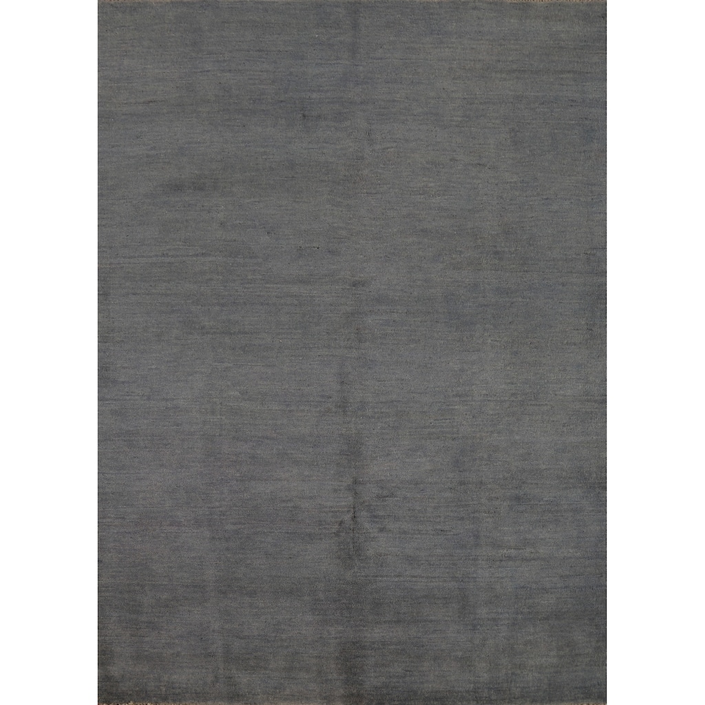 Gray Modern Gabbeh Oriental Rug Hand-Knotted Wool Carpet - 5'0" x 6'6"