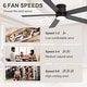 preview thumbnail 27 of 36, 42"/52" Modern Black Flush Mount Ceiling Fan with LED Light and Remote