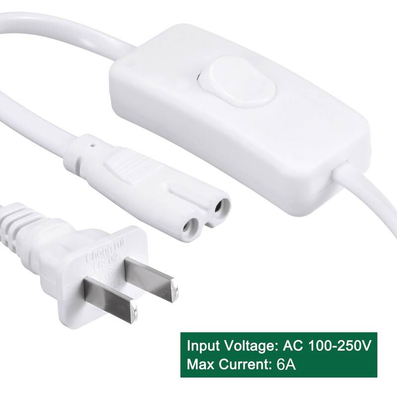 LED Tube Power Extension Cable with Switch, for LED Integrated Tube Fixture