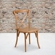 preview thumbnail 39 of 49, 2 Pack Stackable Wood Cross Back Chair Oak