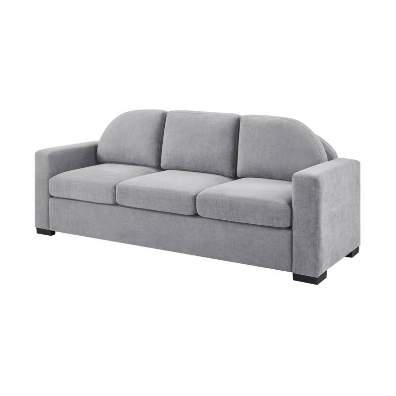 Christopher Knight Home - Dover Modern 84.7" Chenille Upholstered 3-Seater Sofa with Removable Curved Backrest & Cushion