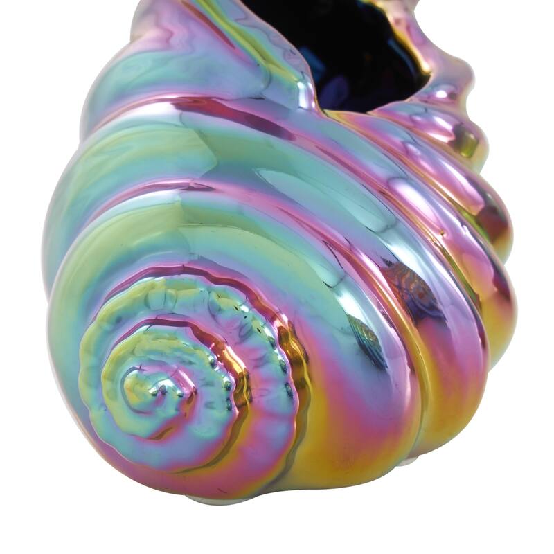 Silver, White or Multi Colored Porcelain Ceramic Shell Shell Decorative Sculpture (Set of 3)