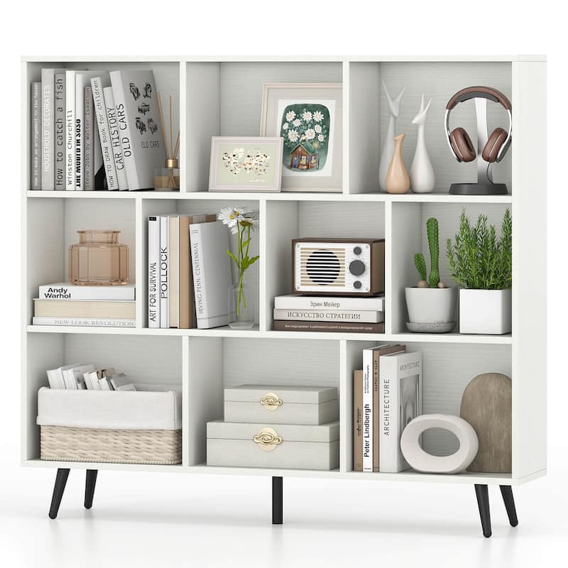 Costway 7/8/10/10 Cube 31.5"/39.5"/47"/55" Bookcase with 4/5 Metal - 47 inch