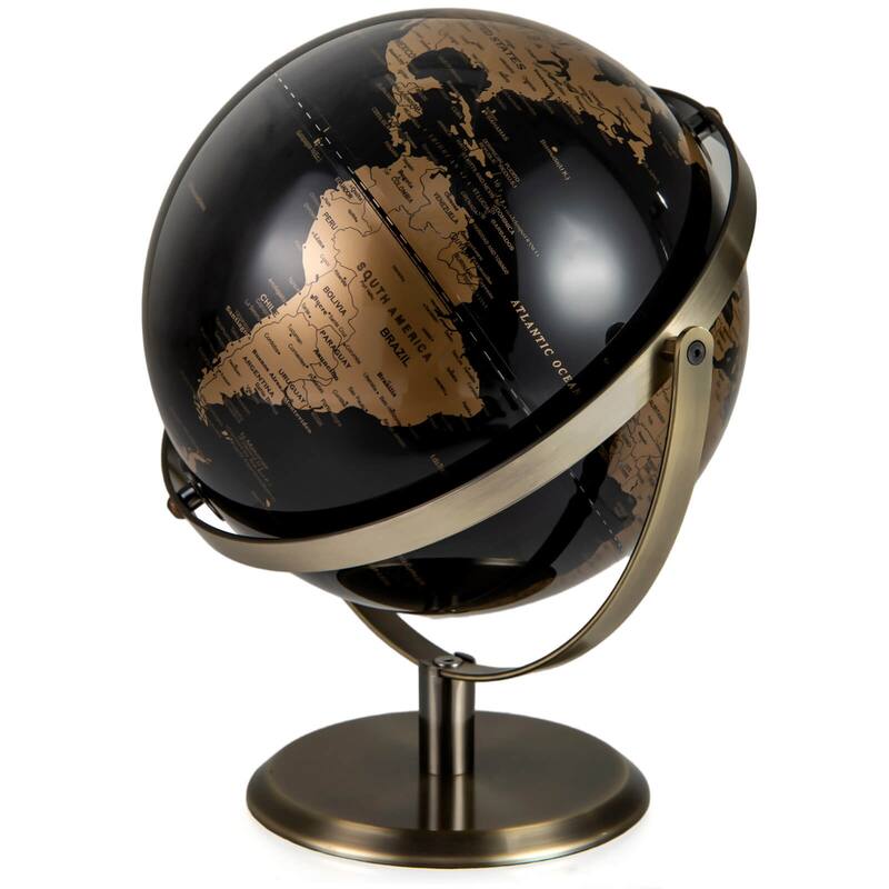 Costway 9-Inch Metallic Black World Globe 720° Rotating Earth Globe - See Details