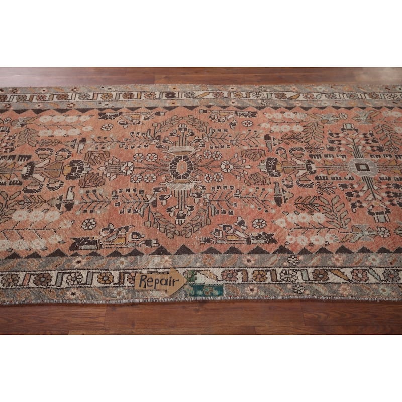 Lilian Persian Vintage Runner Rug Hand-Knotted Wool Carpet - 3'8" x 9'9"
