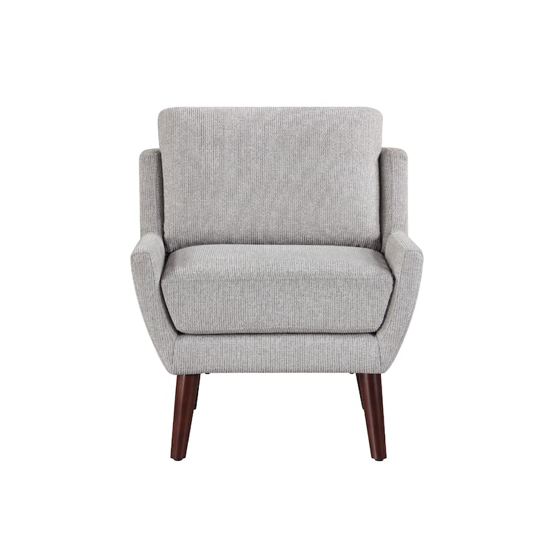 Veny Accent Armchair, Soft Gray Chenille, Solid Wood Angled Legs