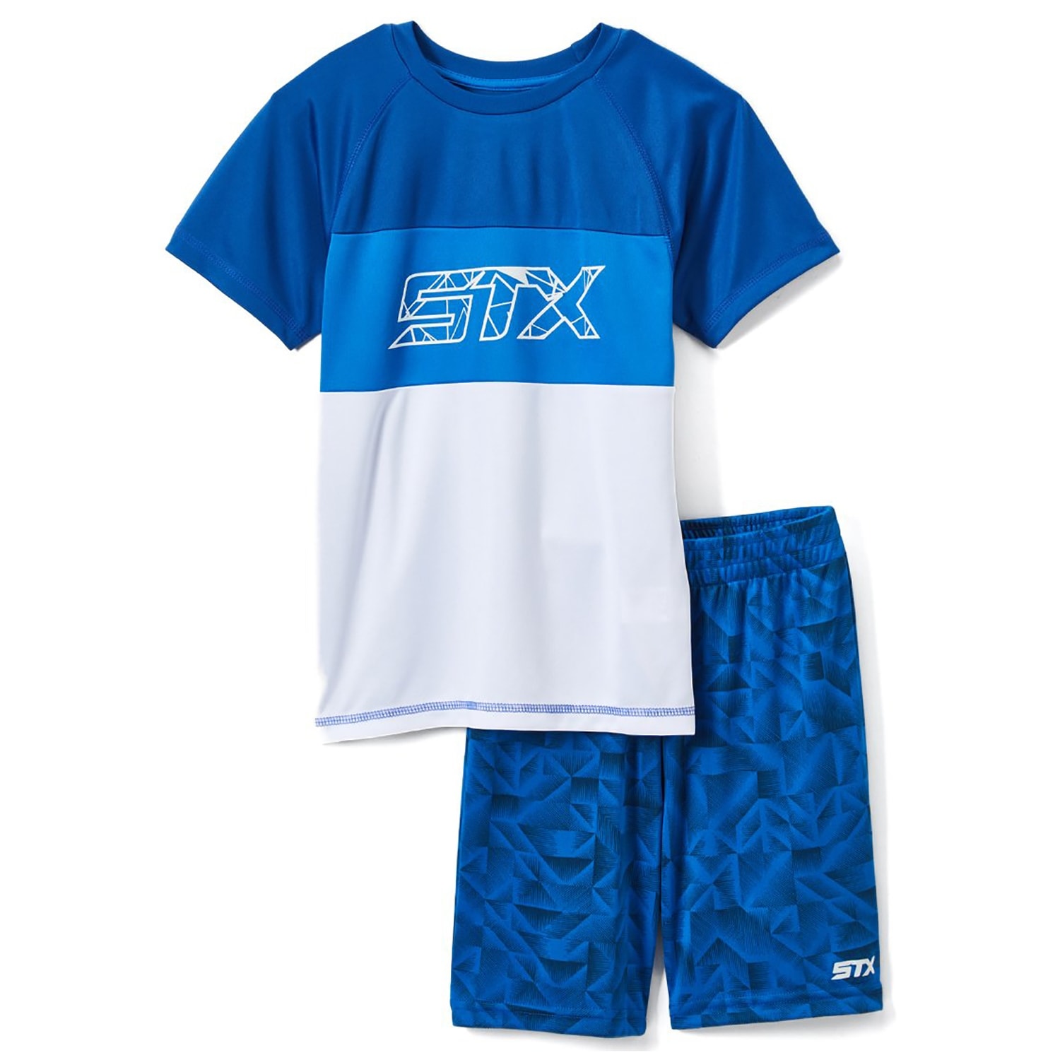 STX Blue White 2 Piece T Shirt Shorts Set Little Boys - Overstock -