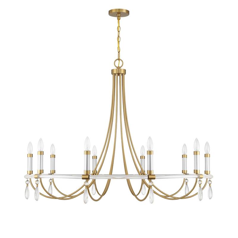 Mayfair 10-Light Chandelier in Warm Brass and Chrome - Warm Brass and Chrome