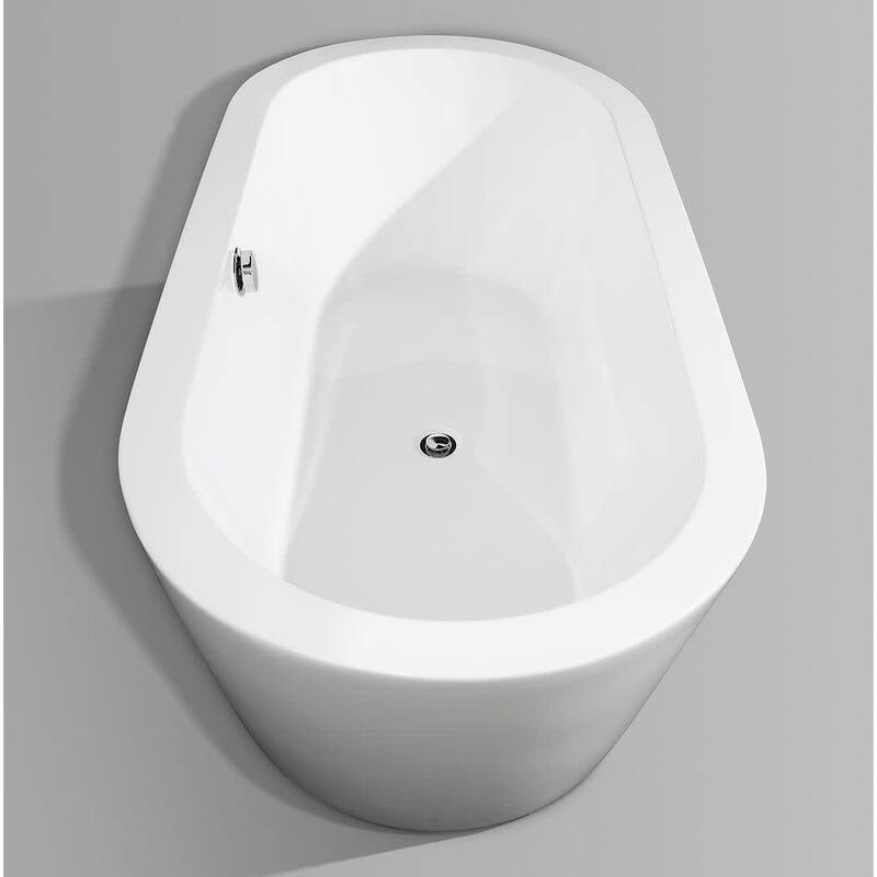 Wyndham Collection Mermaid 71" Free Standing Acrylic Soaking Tub with