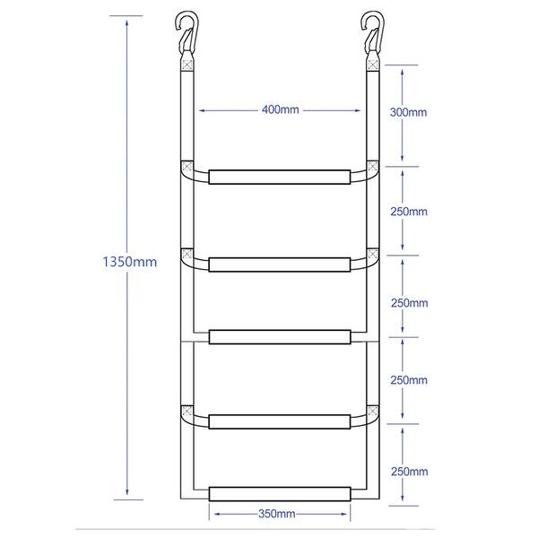 5 Step Boat Rope Ladder Portable Folding Fishing Ladder For Yachting ...
