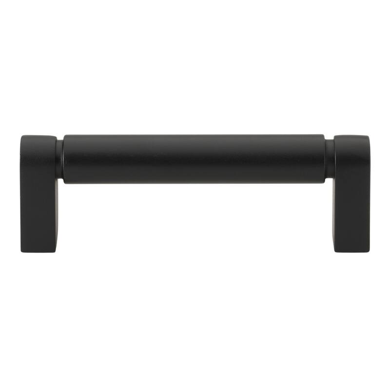GlideRite 3-3/4 Inch 96mm Center to Center Solid Smooth Cabinet Bar Pull - 4787-96 - Pack of 10 - Matte Black
