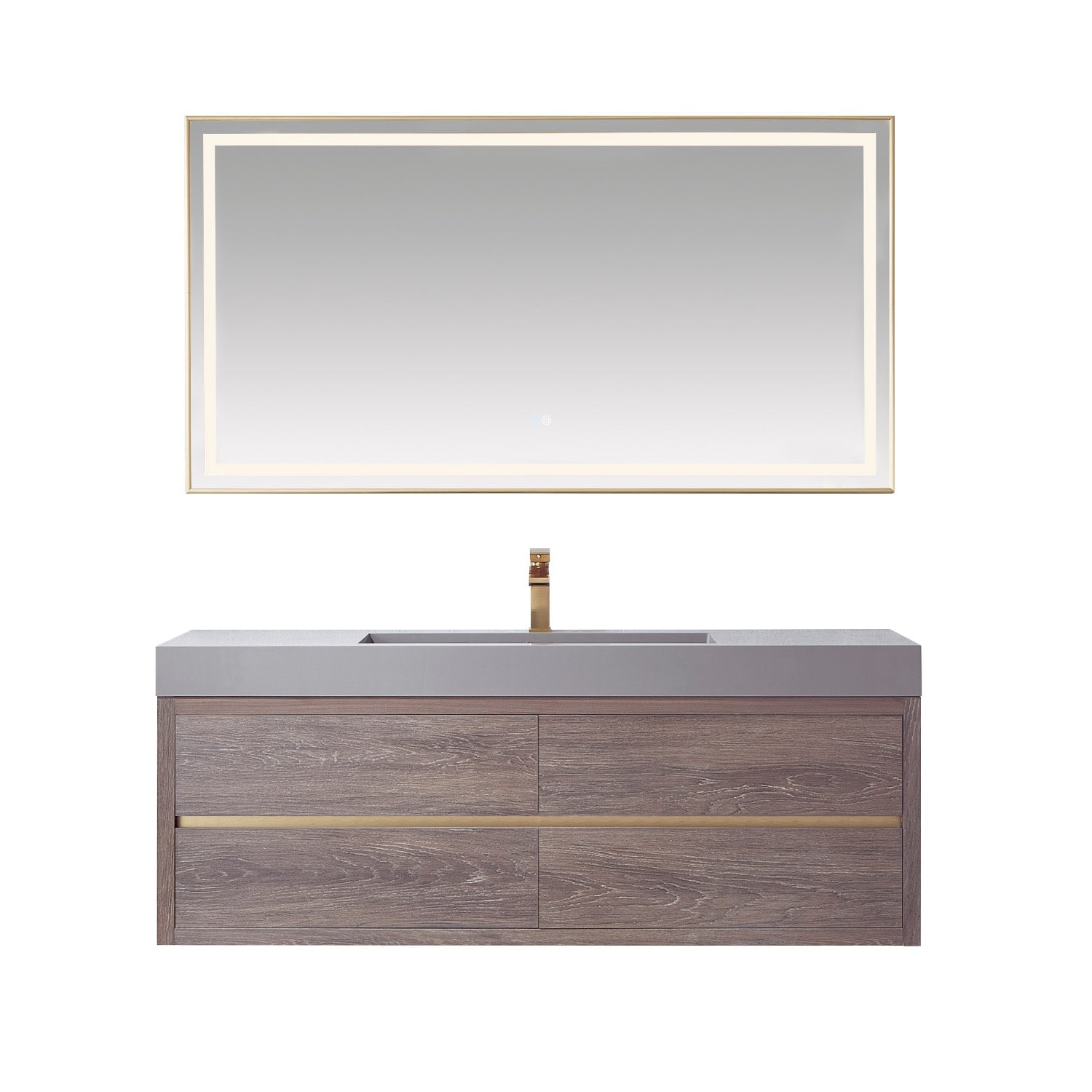 Miseno MV703160 Palencia 60" Wall Mounted Single Basin Vanity Set with
