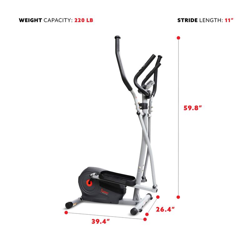 Sunny Health & Fitness Essentials Series Magnetic Smart Elliptical with SunnyFit App SF-E322902 - 39.4L x 26.4W x 59.8H