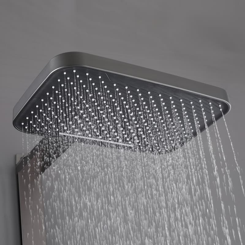 14.17" Digital Display Thermostatic Shower System with Rough in-Valve, Rainfall Shower Faucets