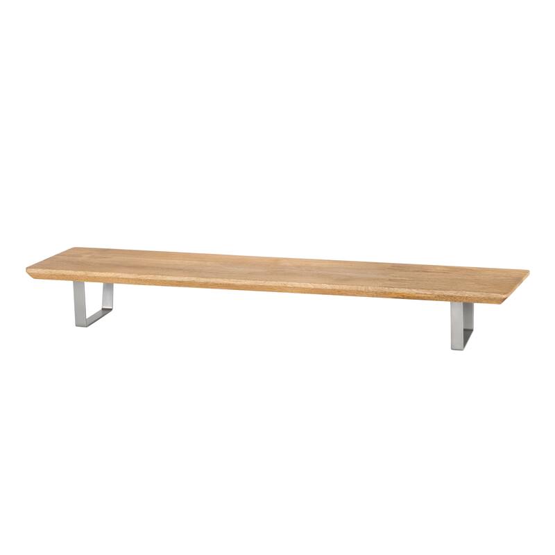 Jani Wood Monitor Stand Riser Desk - Ergonomic Design Stand, Desktop Organizer Table for Home, Office Workspace, Gaming Desk
