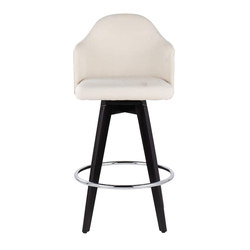 Carson Carrington Valsatra 26" Upholstered Counter Stool with Black Wood Base (Set of 2)