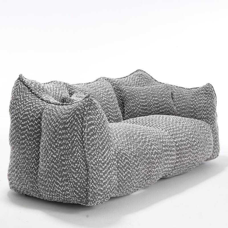 Modern Chenille 2-Seater Bean Bag Chair Recliner Sofa with Armrests for Living Room Lounge Bedroom