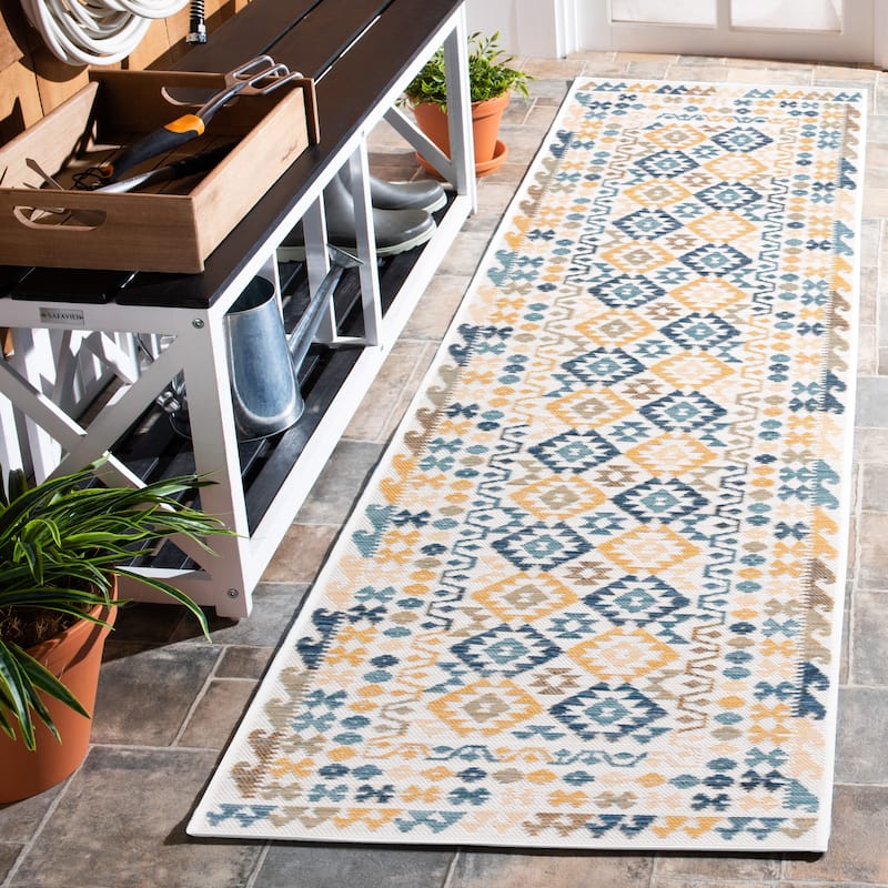 SAFAVIEH Sunrise Shelagh Indoor/Outdoor Waterproof Rug - 2' x 8' Runner