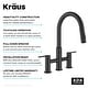 preview thumbnail 44 of 86, KRAUS Oletto Bridge Kitchen Faucet with 2-Function Pull-Down Sprayhead