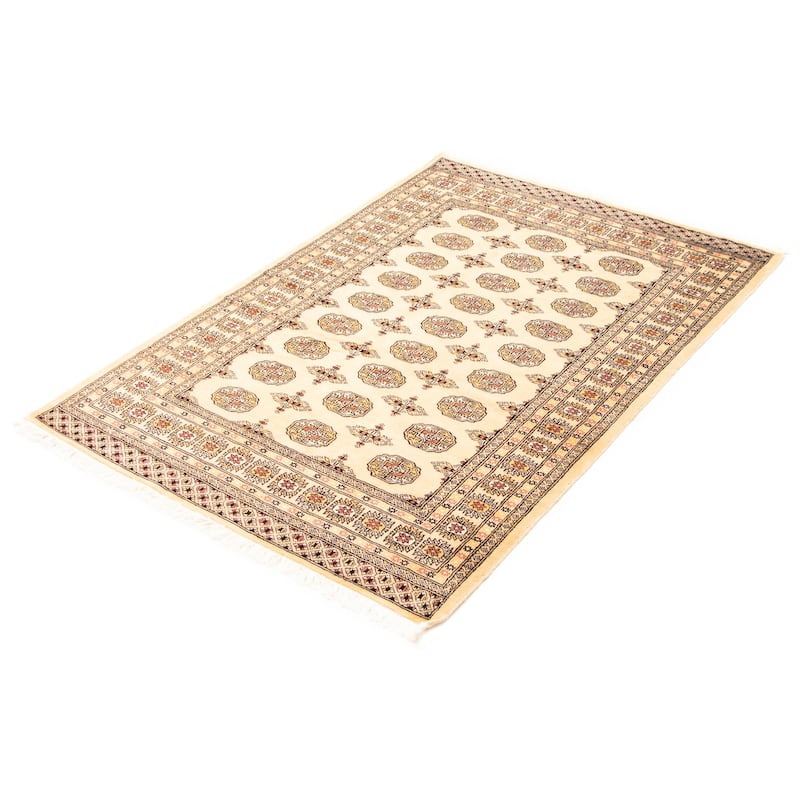 ECARPETGALLERY Hand-knotted Peshawar Bokhara Beige Wool Rug - 4'8 x 6'9
