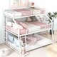 preview thumbnail 12 of 20, Twin XL/Full XL/Queen Metal Triple Bunk Bed with Guardrails White