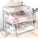 preview thumbnail 2 of 9, Twin XL/Full XL/Queen Triple Bunk Bed, 3 Beds in 1 Metal Frame Guardrails Bed with Long and Short Ladder for Kids Teens
