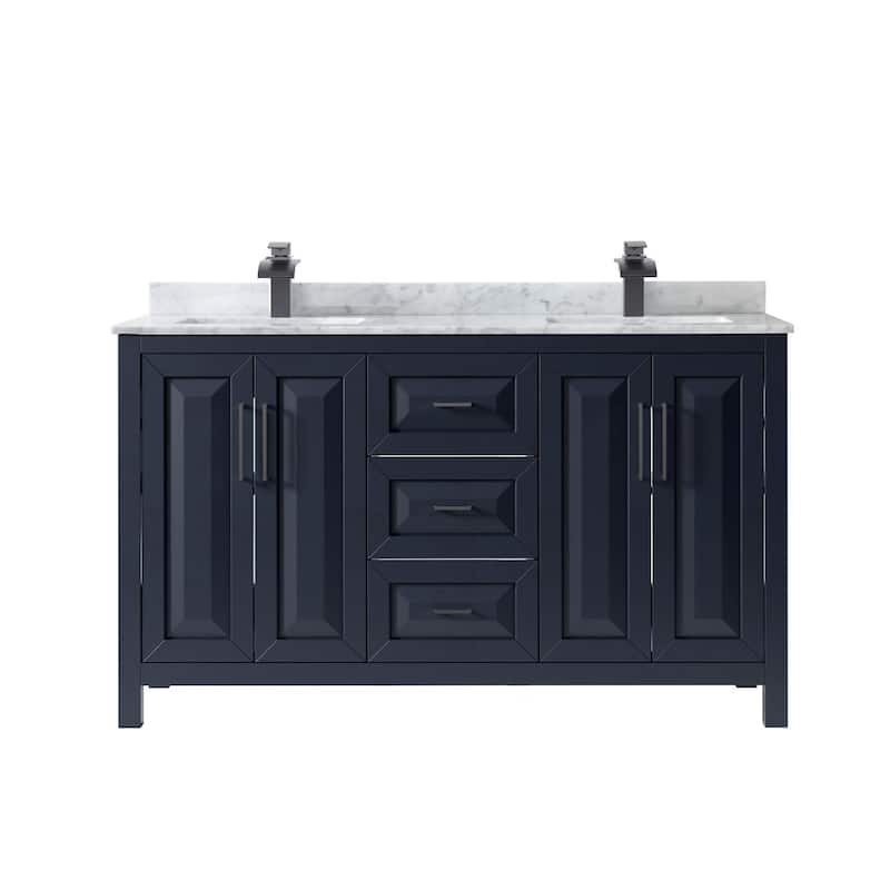 Wyndham Collection Daria 60" Free Standing Double Vanity Set with MDF