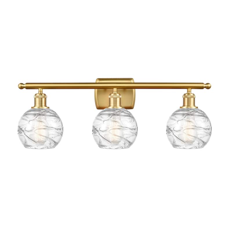 Innovations Lighting 516-3W-11-26 Athens Vanity Athens 3 Light 26" - Clear Deco Swirl / Satin Gold