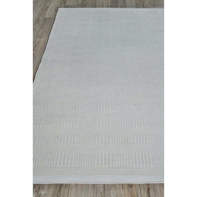 EXQUISITE RUGS Naples Indoor/Outdoor Flatweave PET yarn Light Beige Area Rug.